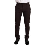 Dolce & Gabbana Elegant Bordeaux Striped Martini Suit Suit Dolce & Gabbana Black