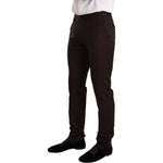 Dolce & Gabbana Elegant Bordeaux Striped Martini Suit Suit Dolce & Gabbana Black
