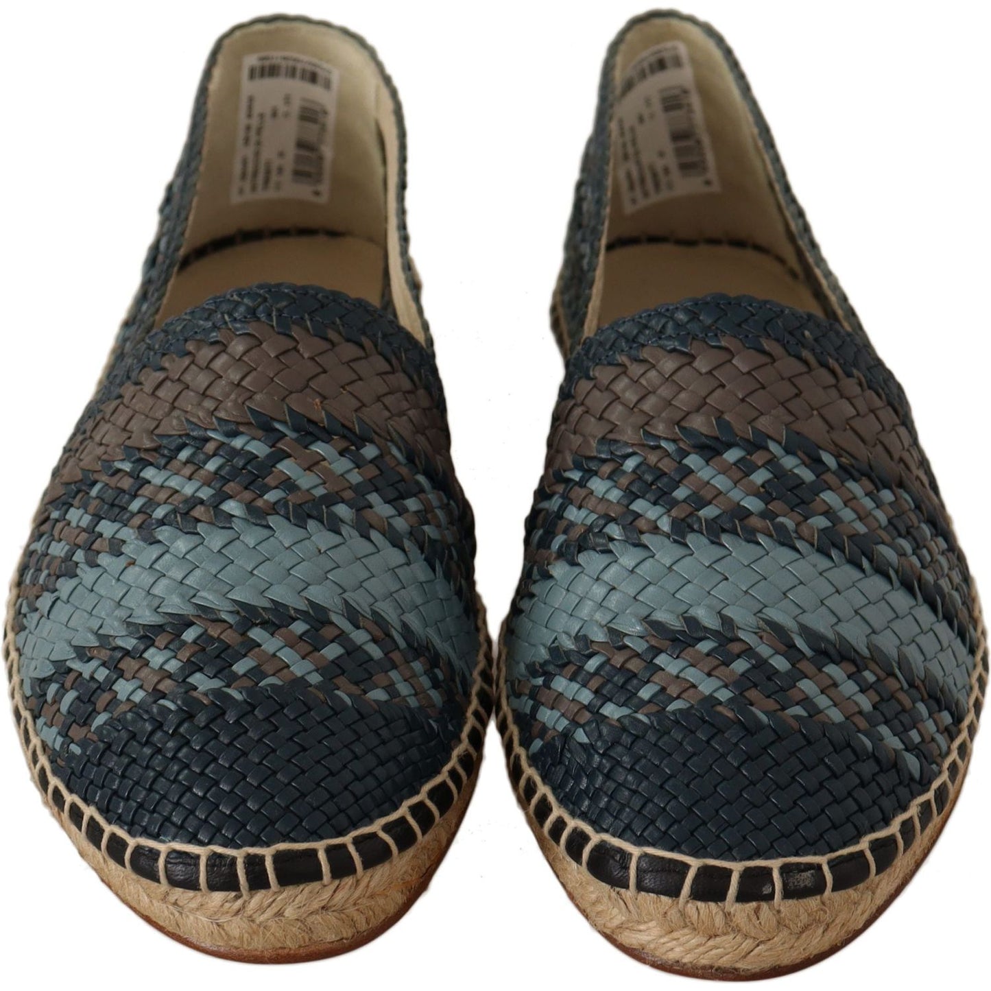 Dolce & Gabbana Elegant Woven Leather Espadrilles MAN LOAFERS Dolce & Gabbana Dark Slate Gray