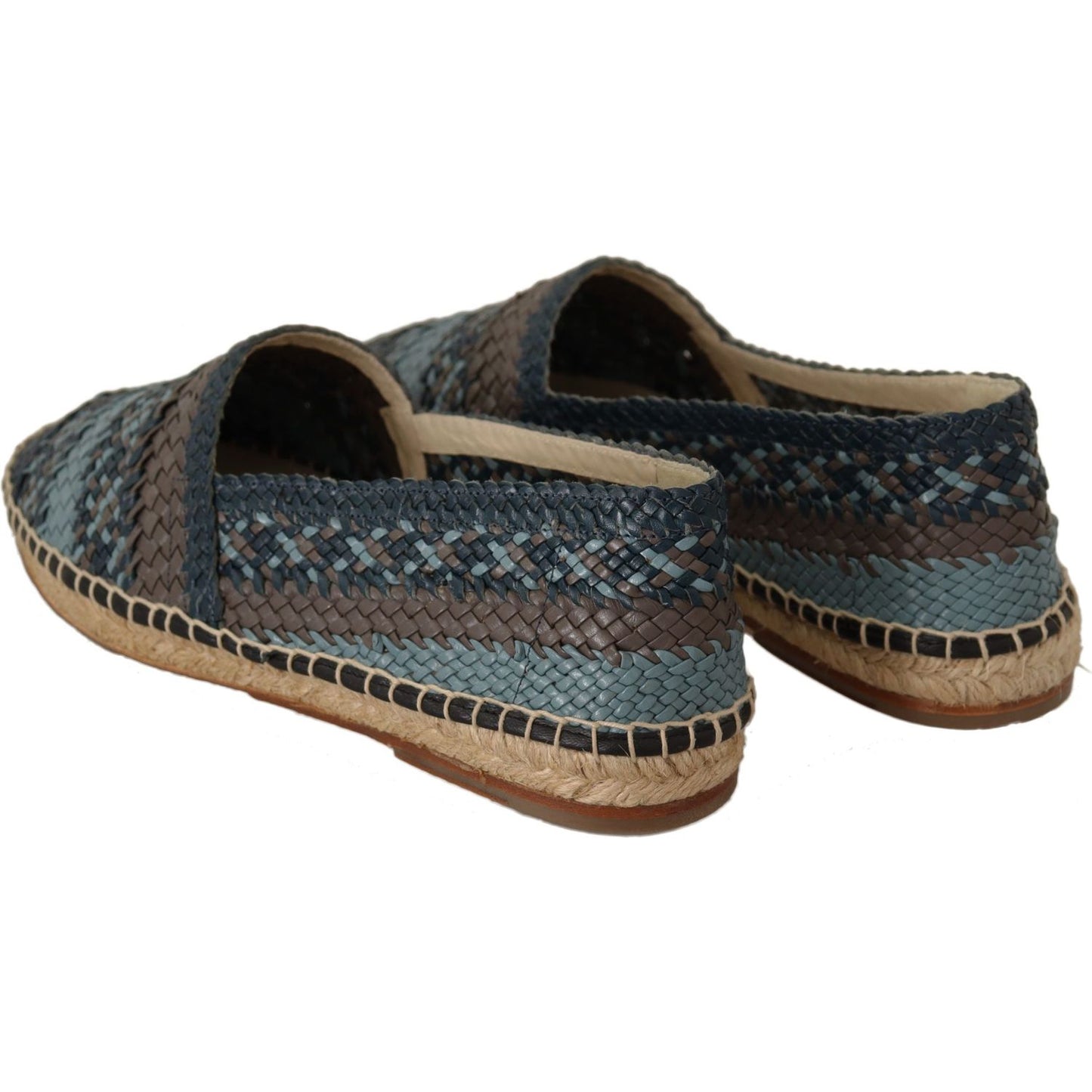 Dolce & Gabbana Elegant Woven Leather Espadrilles MAN LOAFERS Dolce & Gabbana Dark Slate Gray