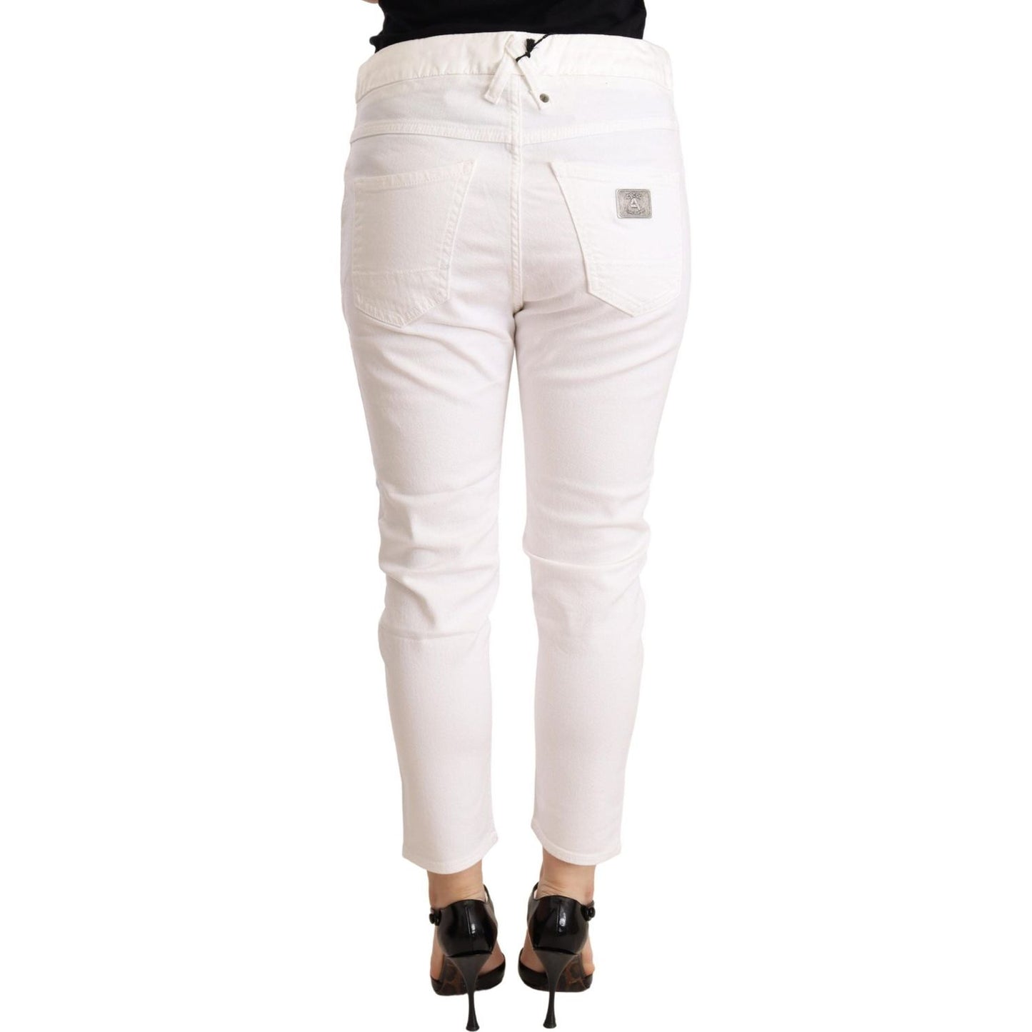 CYCLE Elegant Slim Fit White Skinny Pants WOMAN TROUSERS CYCLE Light Gray