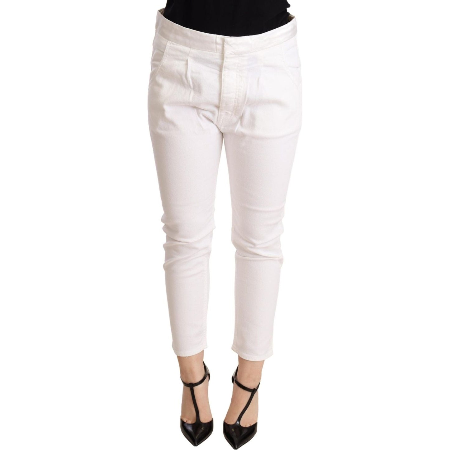 CYCLE Elegant Slim Fit White Skinny Pants WOMAN TROUSERS CYCLE Light Gray