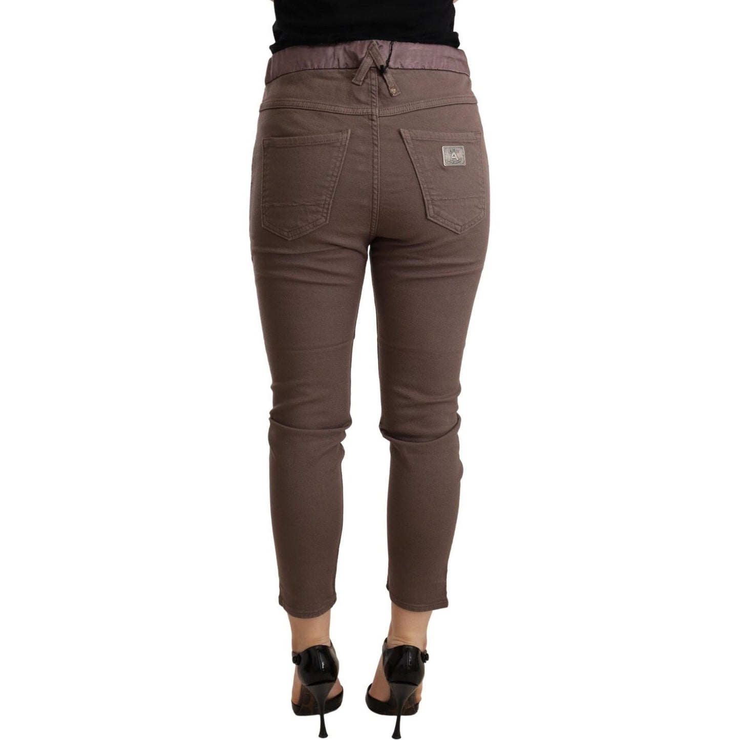 CYCLE Chic Brown Skinny Mid Waist Cropped Pants WOMAN TROUSERS CYCLE Dark Slate Gray