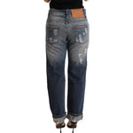 Acht Blue Tattered Mid Waist Straight Denim Trouser PAN71242 -26