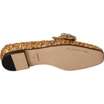 Dolce & Gabbana Elegant Gold Sequin Crystal Flats LA5112 -37