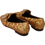 Dolce & Gabbana Elegant Gold Sequin Crystal Flats LA5112 -37