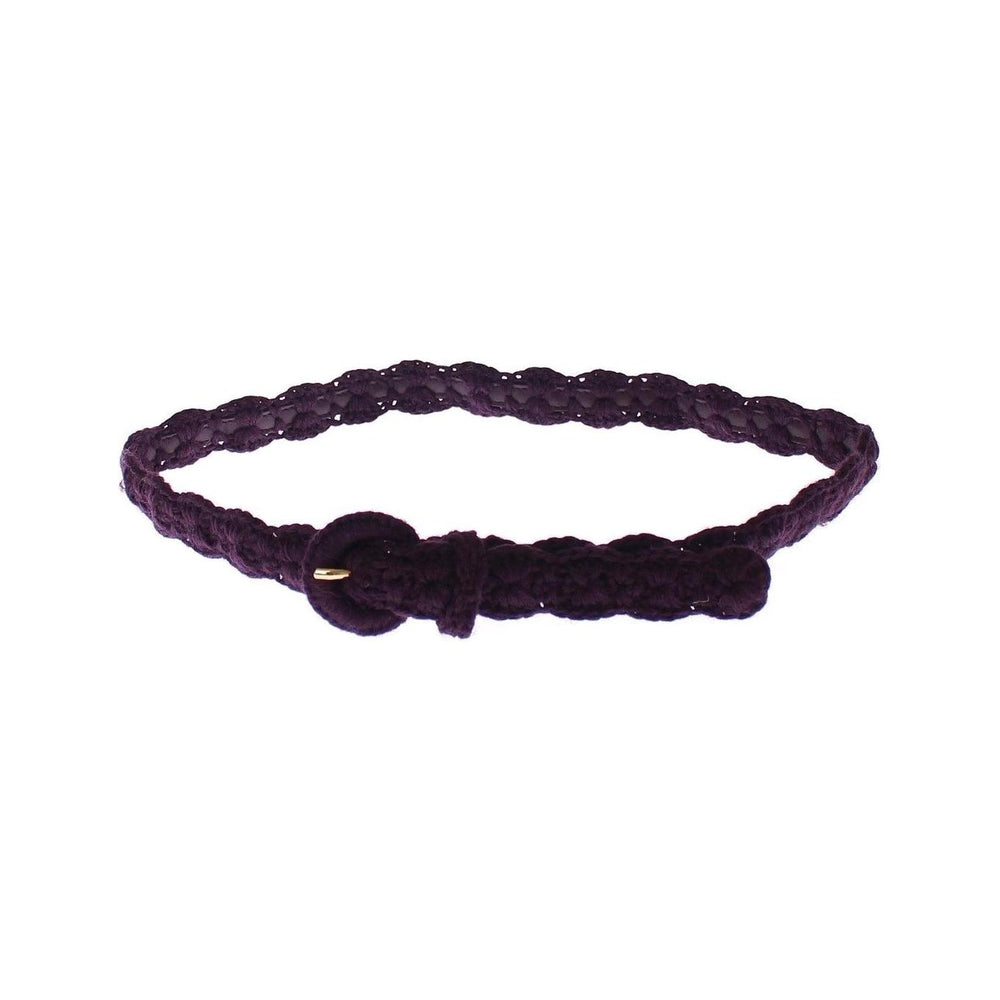 Dolce & Gabbana Elegant Purple Cotton Designer Belt WOMAN BELTS Dolce & Gabbana Dark Slate Gray