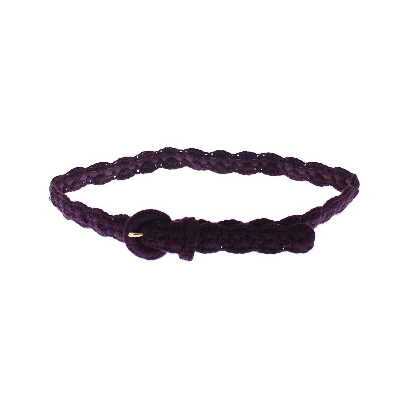 Dolce & Gabbana Elegant Purple Cotton Designer Belt WOMAN BELTS Dolce & Gabbana Dark Slate Gray