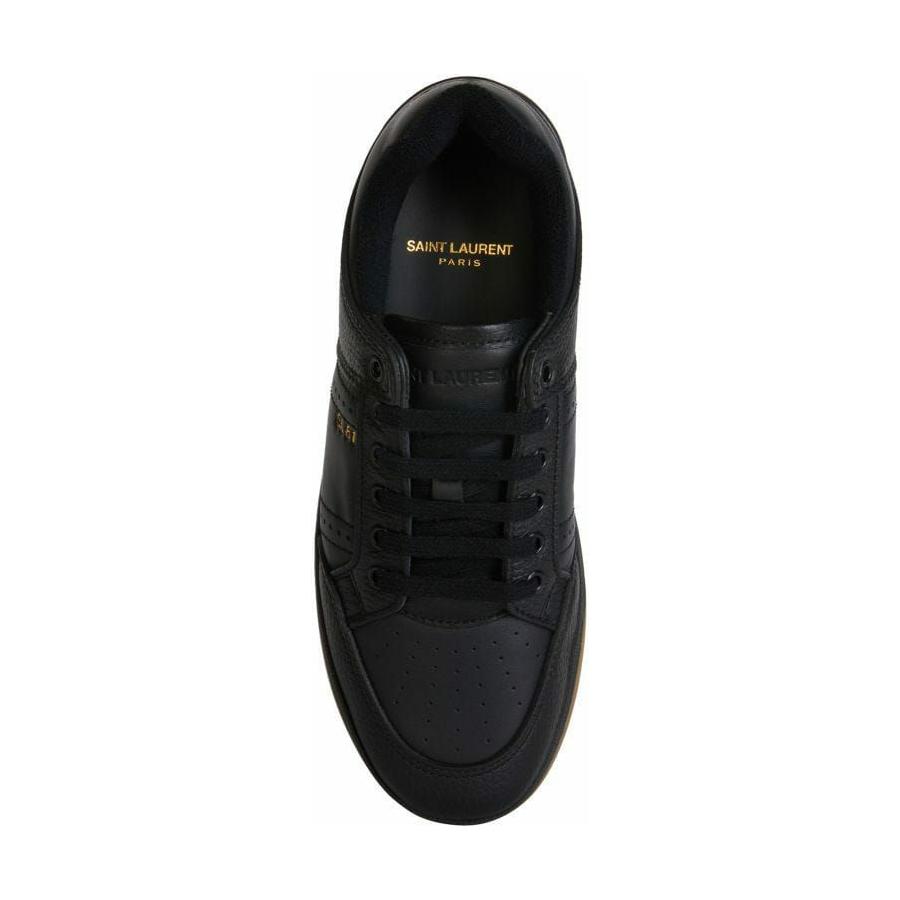 Saint Laurent Elegant Black Low-Top Leather Sneakers MAN SNEAKERS Saint Laurent Black