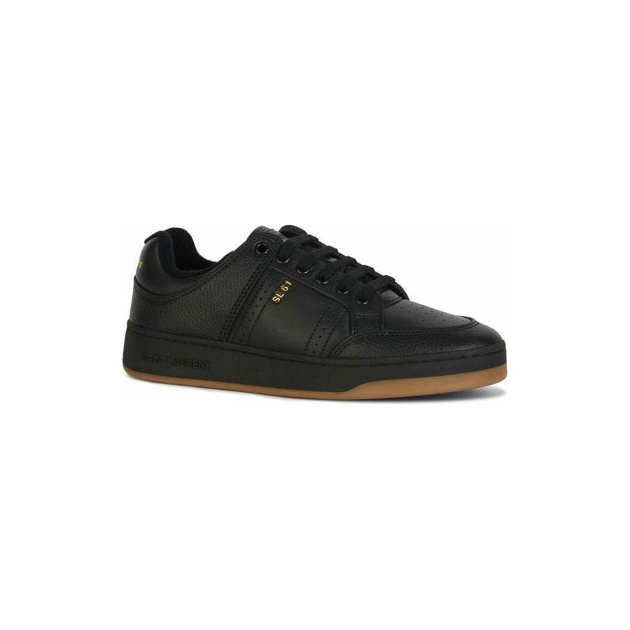 Saint Laurent Elegant Black Low-Top Leather Sneakers MAN SNEAKERS Saint Laurent Dark Slate Gray