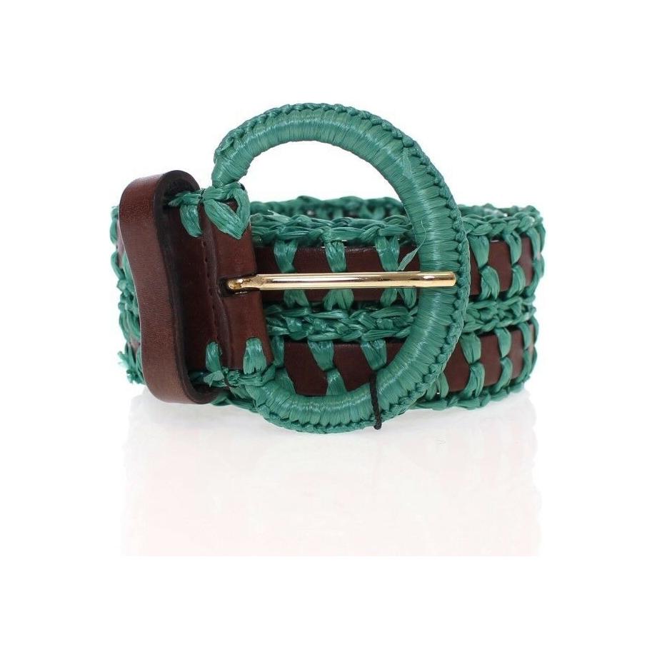 Dolce & Gabbana Enchanting Corset-Style Woven Raffia Belt WOMAN BELTS Dolce & Gabbana White Smoke
