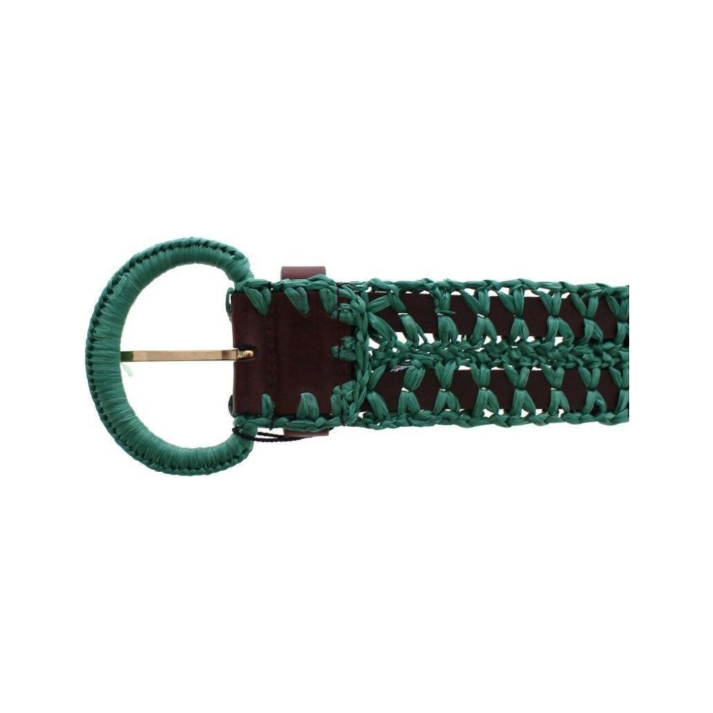 Dolce & Gabbana Enchanting Corset-Style Woven Raffia Belt WOMAN BELTS Dolce & Gabbana Dark Slate Gray