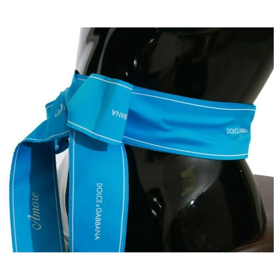 Dolce & Gabbana Elegant Bow Snap Blue Waist Belt WOMAN BELTS Dolce & Gabbana Black
