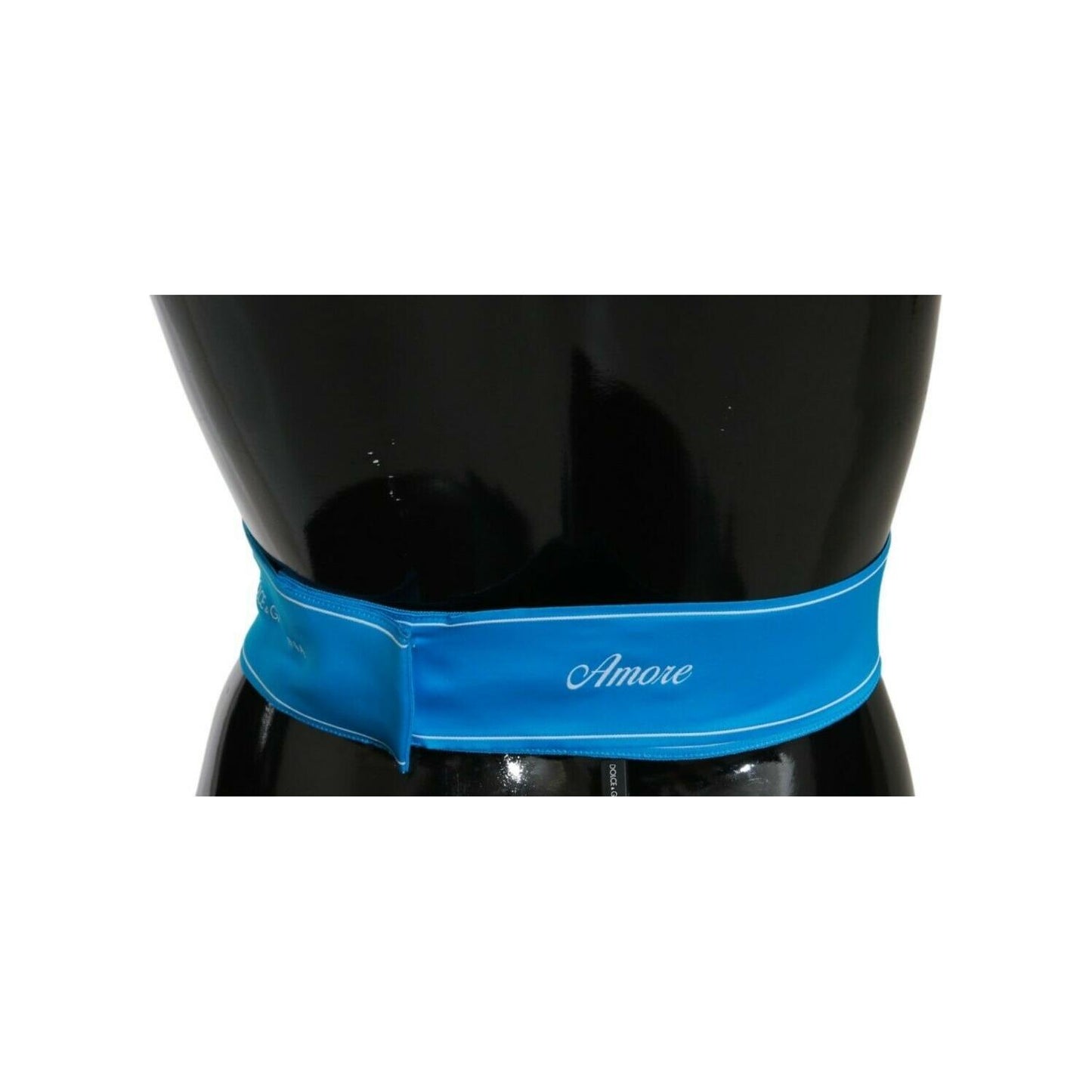 Dolce & Gabbana Elegant Bow Snap Blue Waist Belt WOMAN BELTS Dolce & Gabbana Black