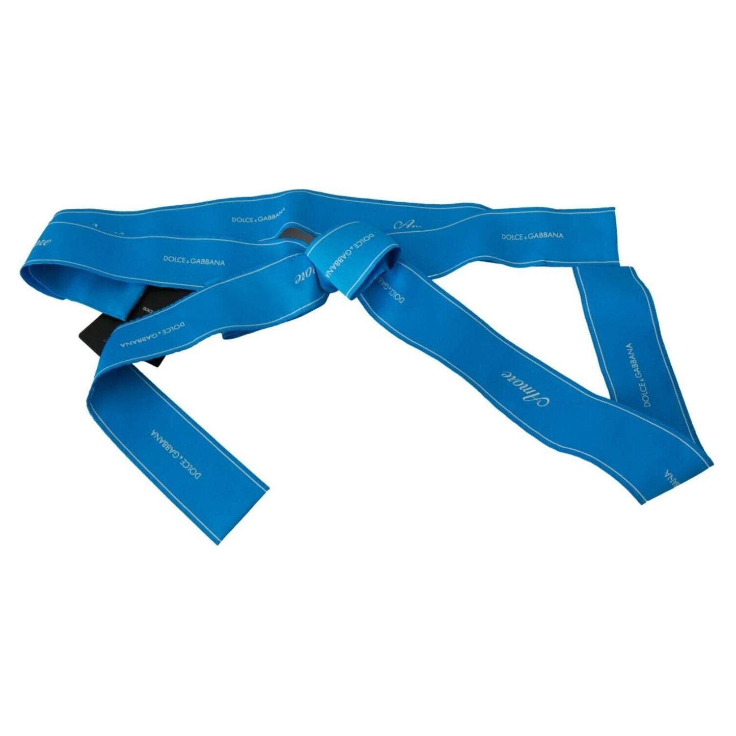 Dolce & Gabbana Elegant Bow Snap Blue Waist Belt WOMAN BELTS Dolce & Gabbana Dark Cyan