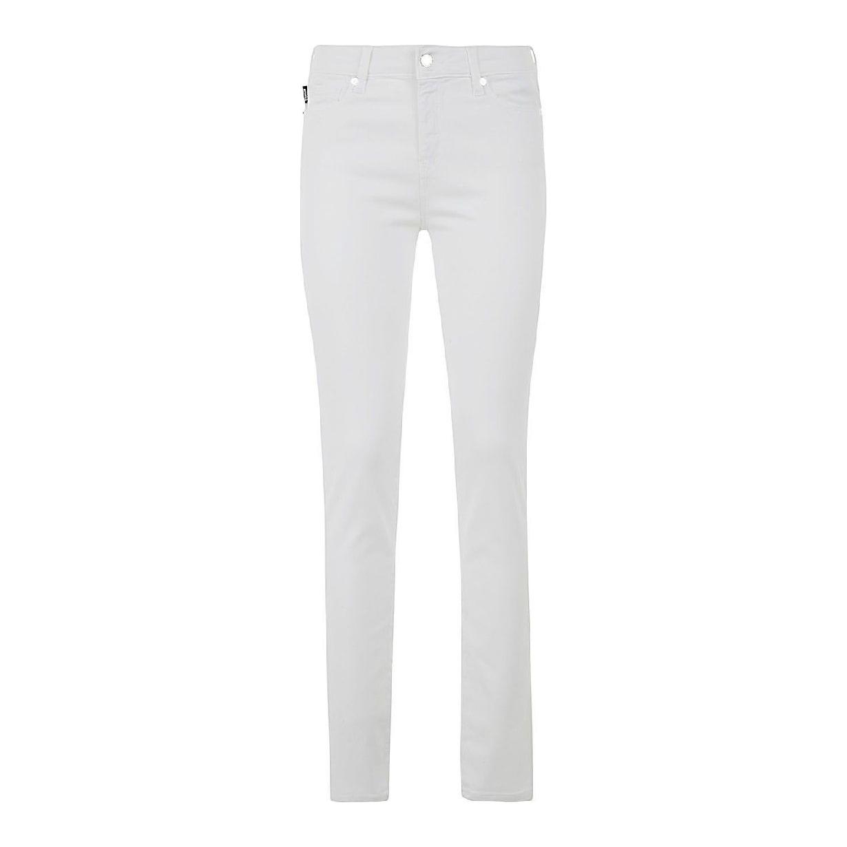 Love Moschino White Cotton Women's Jean Love Moschino Light Gray