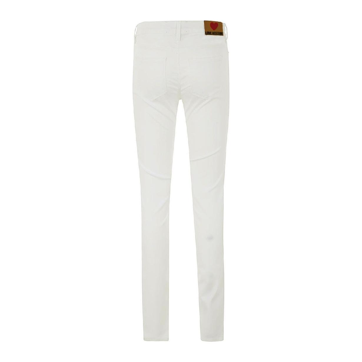 Love Moschino White Cotton Women's Jean Love Moschino Light Gray