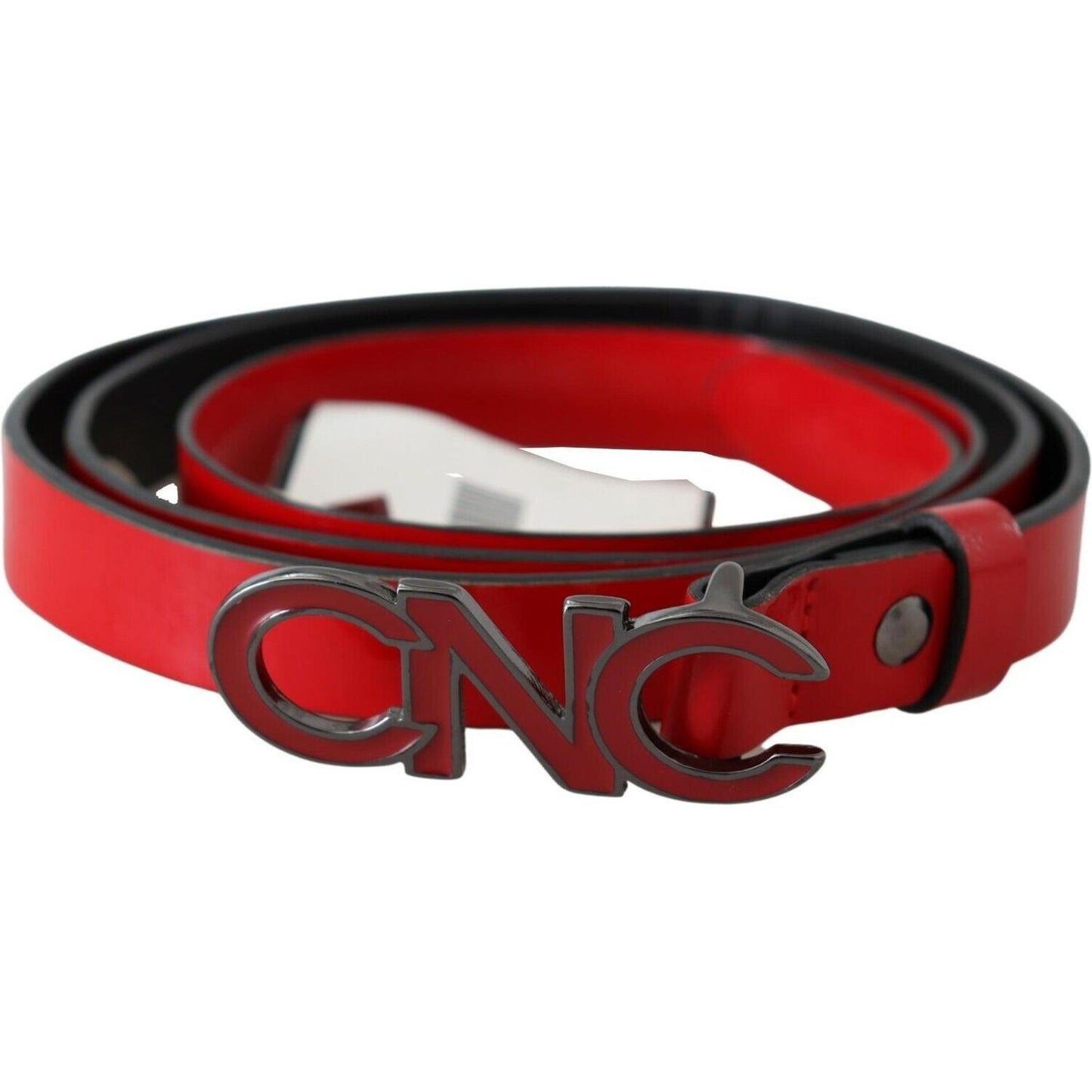 Costume National Chic Red Leather Waist Belt with Black-Tone Buckle WOMAN BELTS Costume National Saddle Brown