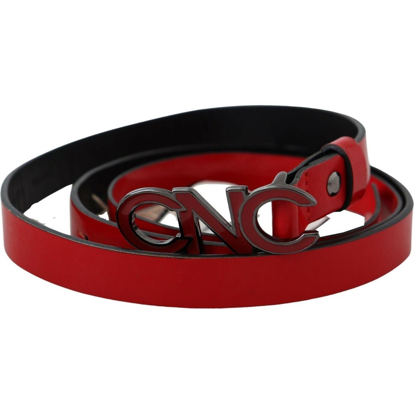 Costume National Chic Red Leather Waist Belt with Black-Tone Buckle WOMAN BELTS Costume National Saddle Brown