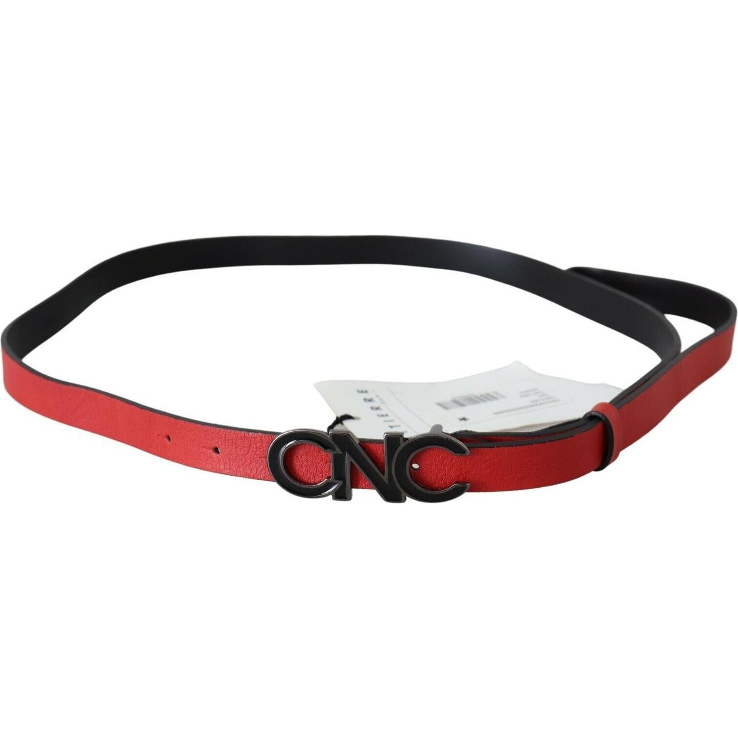 Costume National Elegant Red Leather Waist Belt WOMAN BELTS Costume National Black