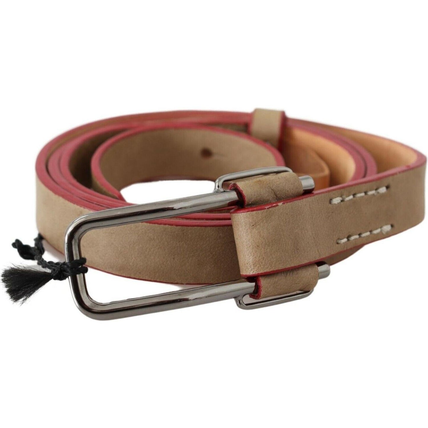 Costume National Beige Leather Fashion Belt WOMAN BELTS Costume National Dim Gray