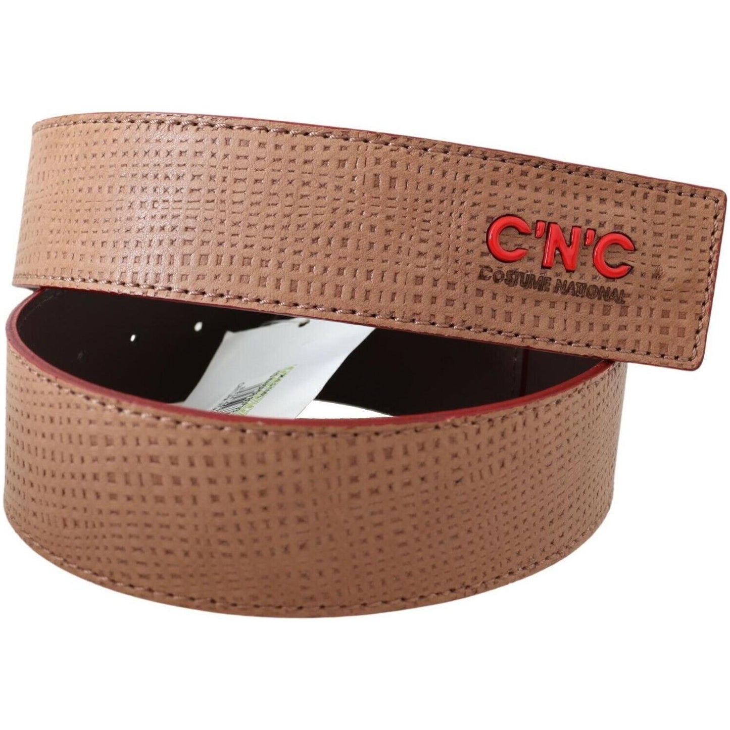 Costume National Elegant Beige Leather Fashion Belt WOMAN BELTS Costume National Sienna