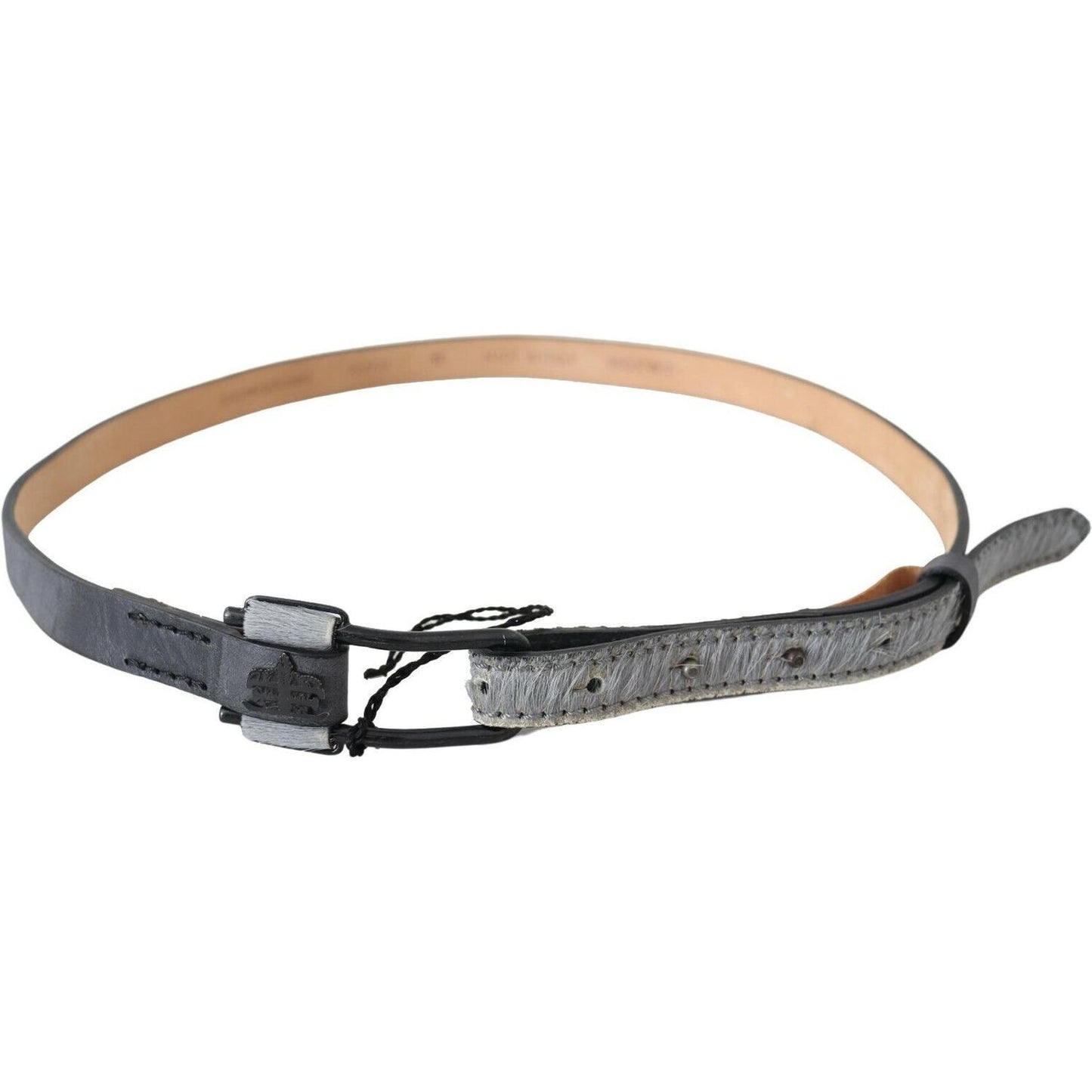 Ermanno Scervino Elegant Black Braided Leather Belt Ermanno Scervino Dim Gray