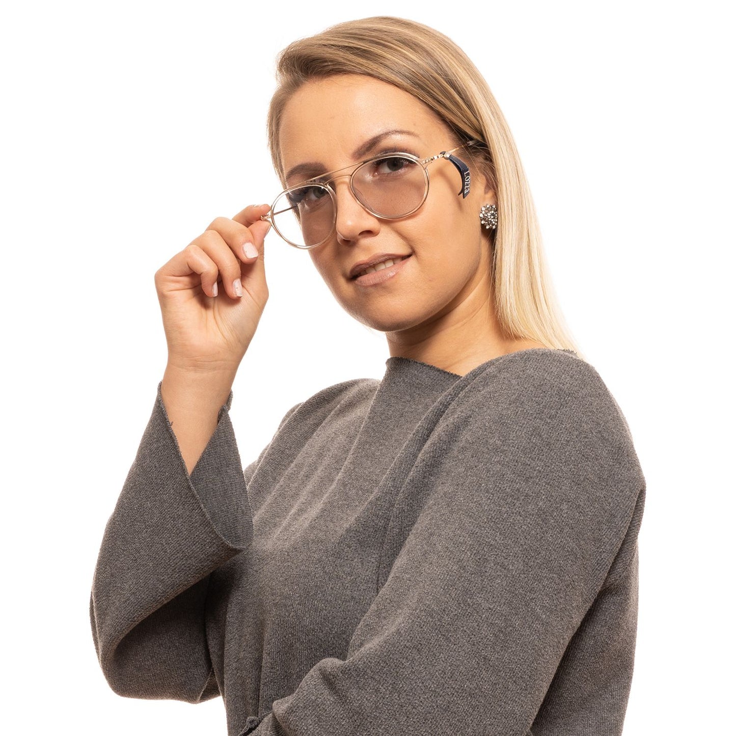 Lozza Gold Unisex Sunglasses Lozza Dim Gray