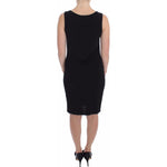 Roccobarocco Elegant Black Sheath Jersey Knee-Length Dress WOMAN DRESSES Roccobarocco Black