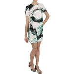 Dolce & Gabbana White Black Blue Shift Short Mini Dress DR1614- 38