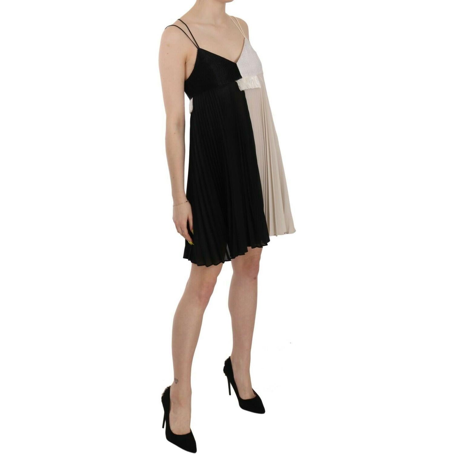 PINKO Black and White Mini Sleeve less A-line Princess Dress