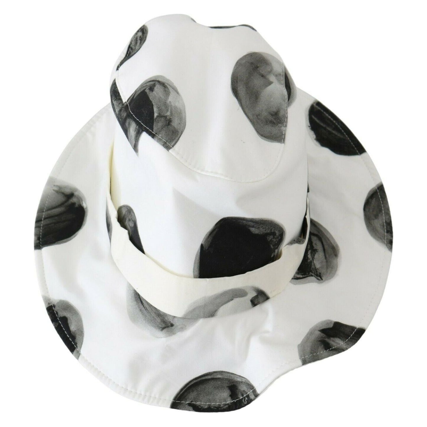 Dolce & Gabbana Polka Dot Cotton Bucket Hat - White & Black WOMAN HATS Dolce & Gabbana Light Gray