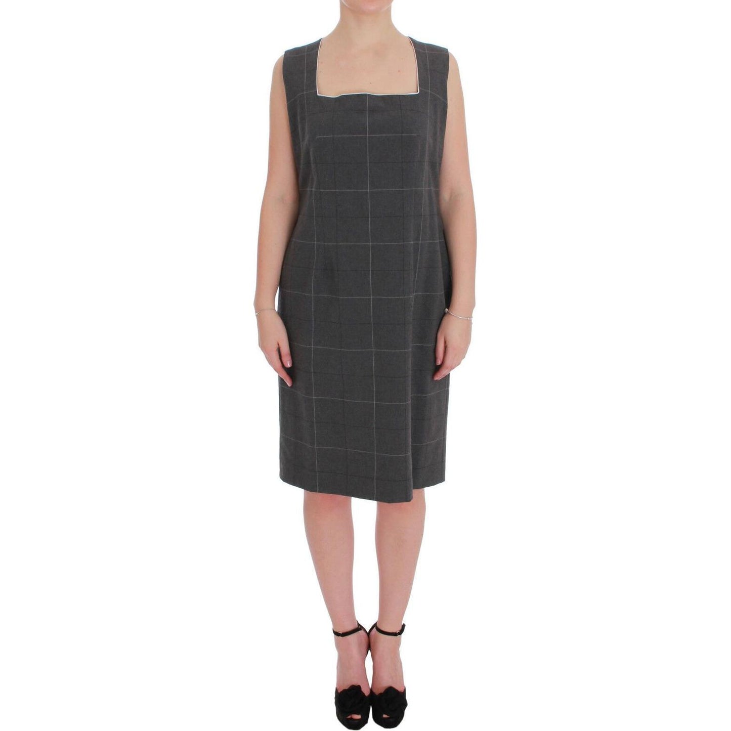 BENCIVENGA Elegant Checkered Cotton-Blend Suit Set Skirt Suit BENCIVENGA Tan