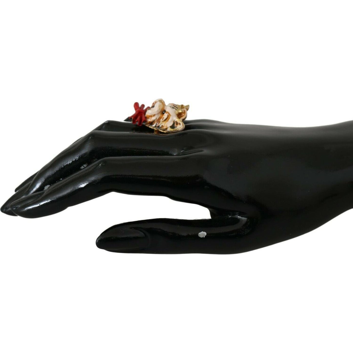 Dolce & Gabbana Elegant Canine Charm Women's Ring Dolce & Gabbana Black