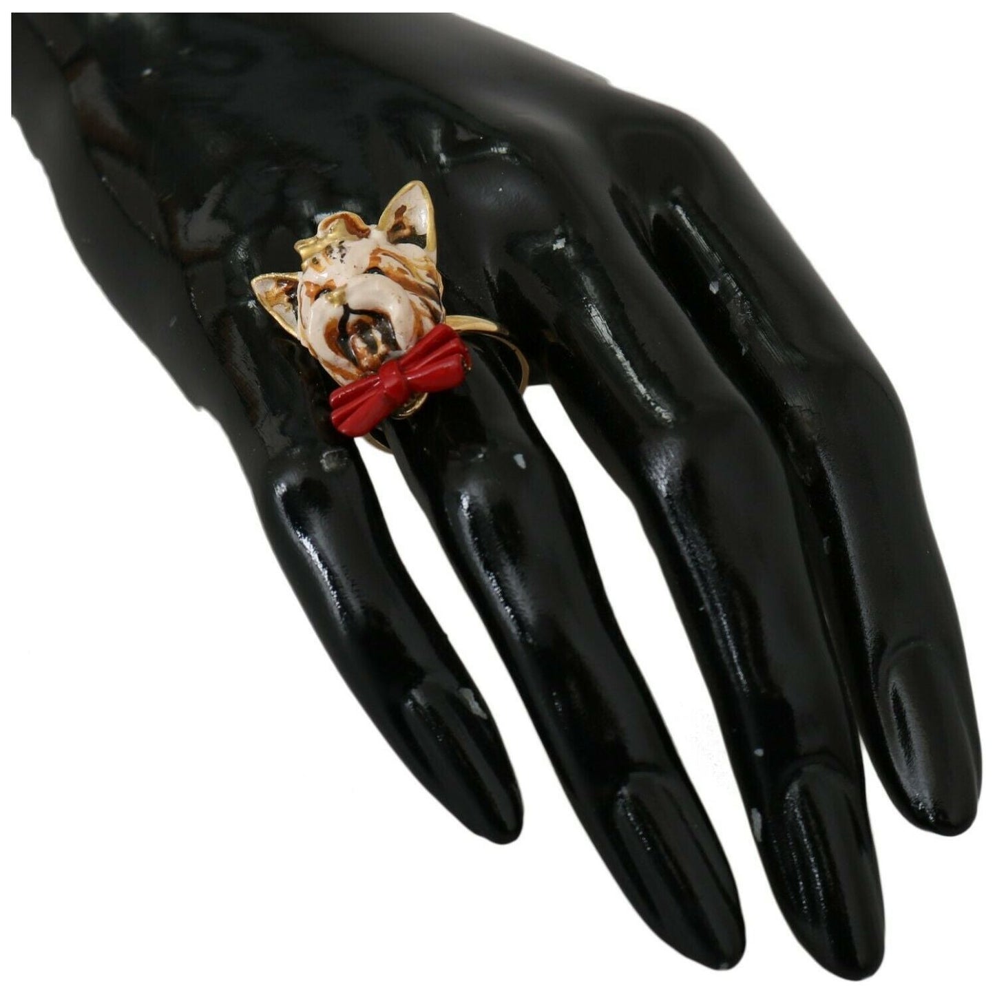 Dolce & Gabbana Elegant Canine Charm Women's Ring Dolce & Gabbana Black