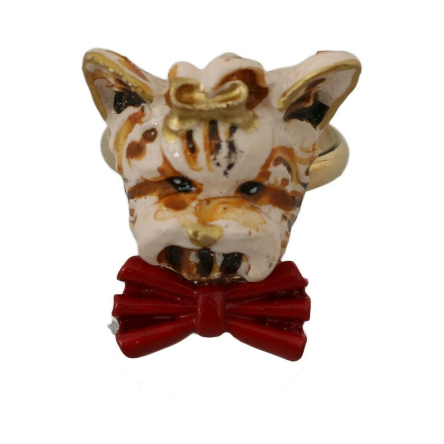 Dolce & Gabbana Elegant Canine Charm Women's Ring Dolce & Gabbana Sienna