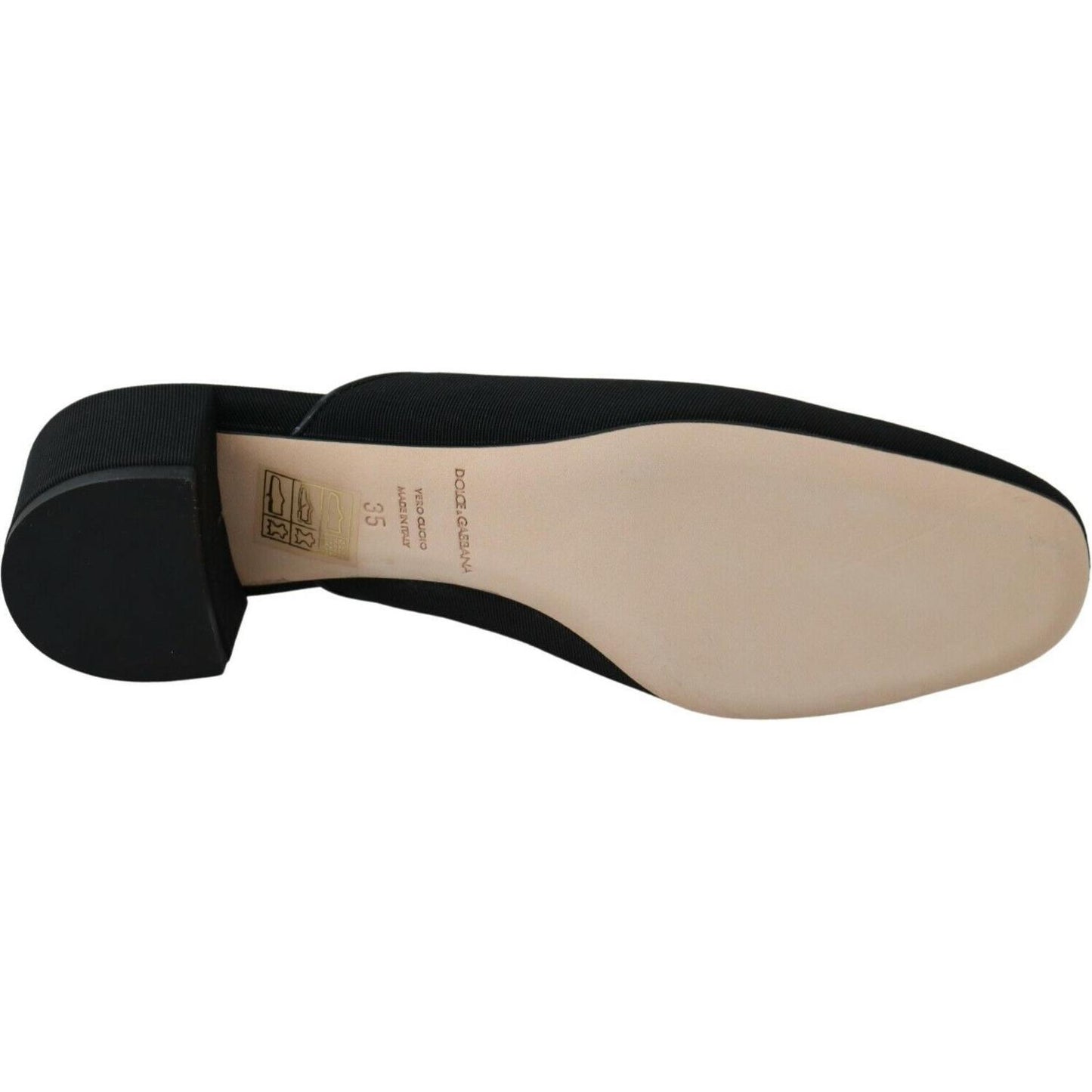Dolce & Gabbana Black Grosgrain Slides Sandals Women Shoes LA8929- 35.5