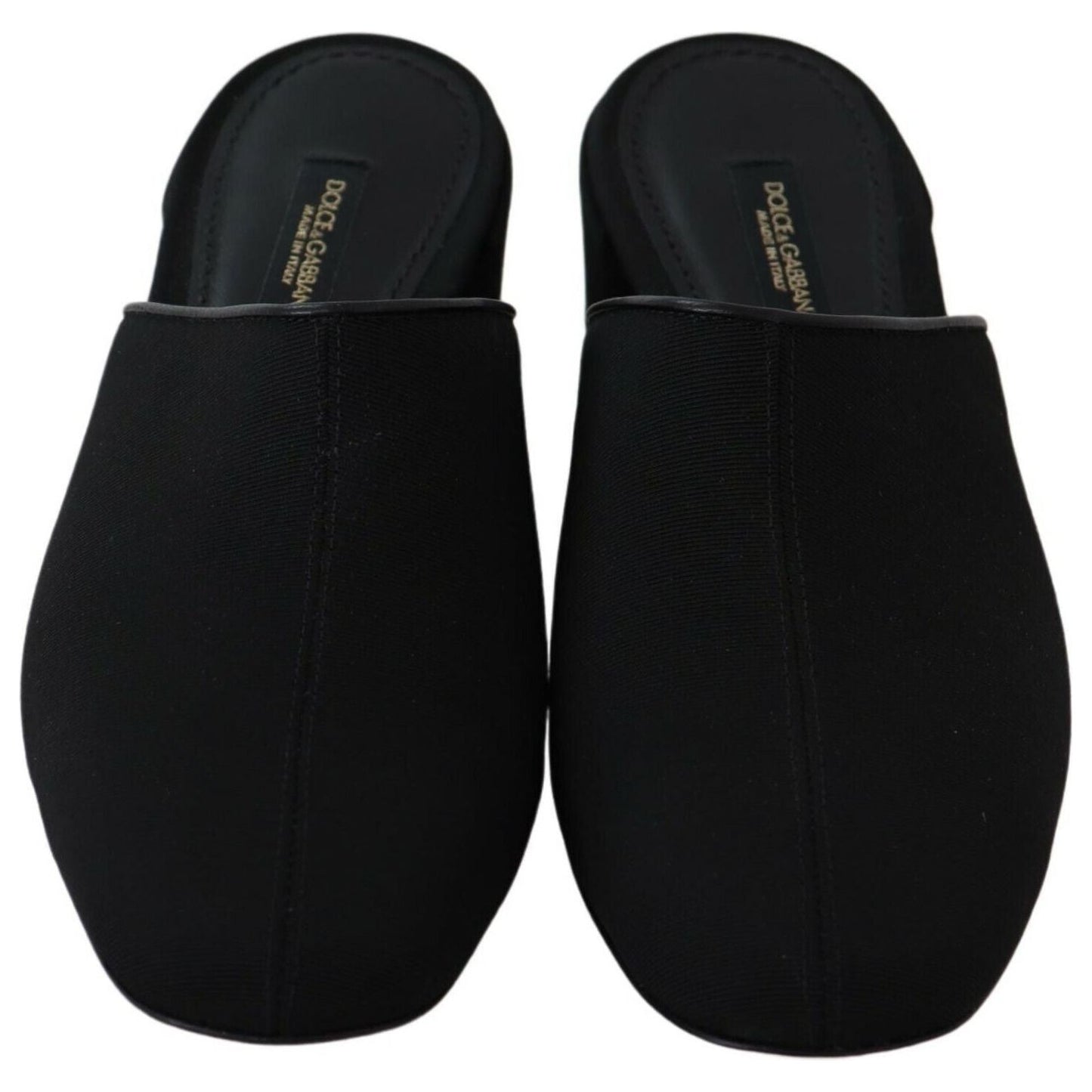 Dolce & Gabbana Black Grosgrain Slides Sandals Women Shoes LA8929- 35.5