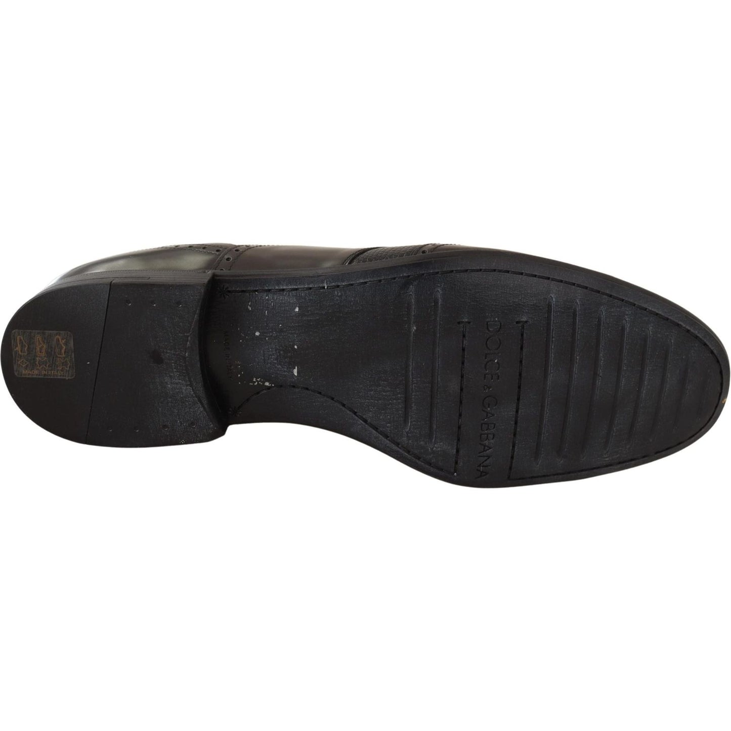 Dolce & Gabbana Elegant Brown Lizard Leather Oxford Shoes Dress Shoes Dolce & Gabbana Dark Slate Gray