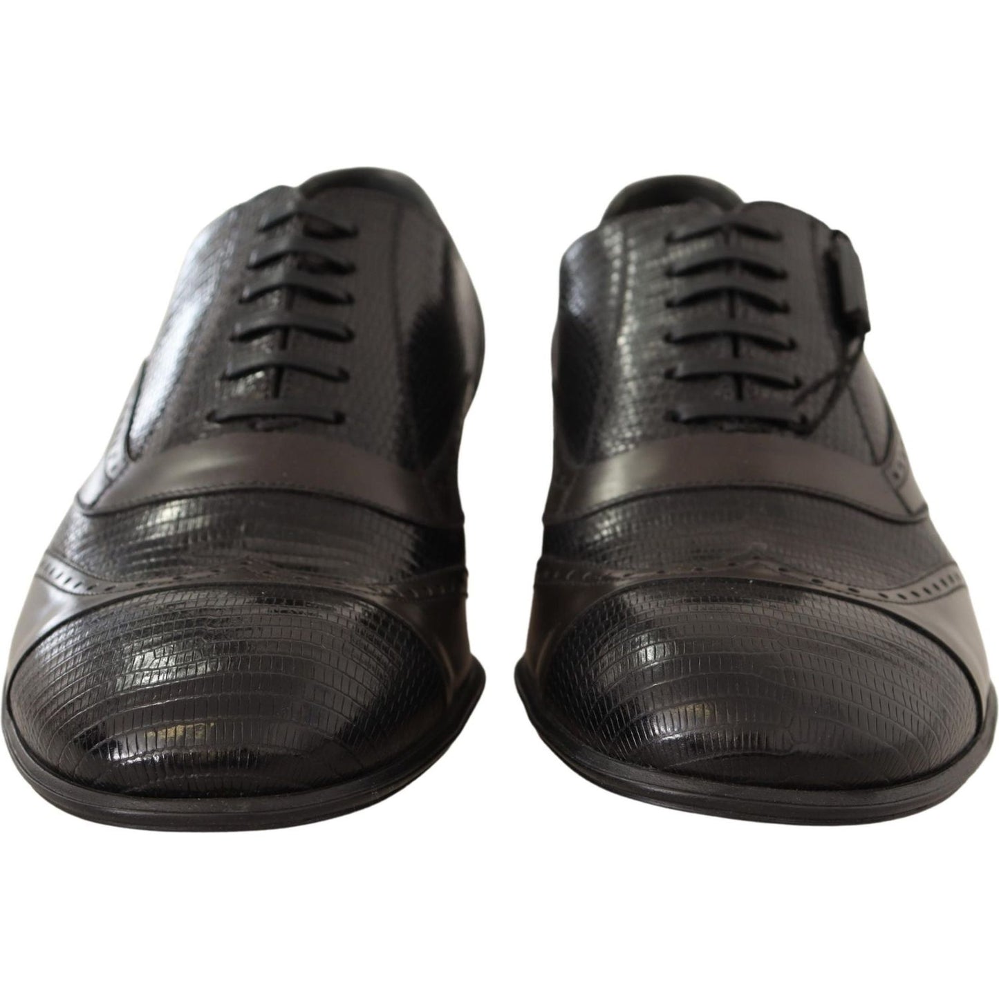 Dolce & Gabbana Elegant Brown Lizard Leather Oxford Shoes Dress Shoes Dolce & Gabbana Dark Slate Gray