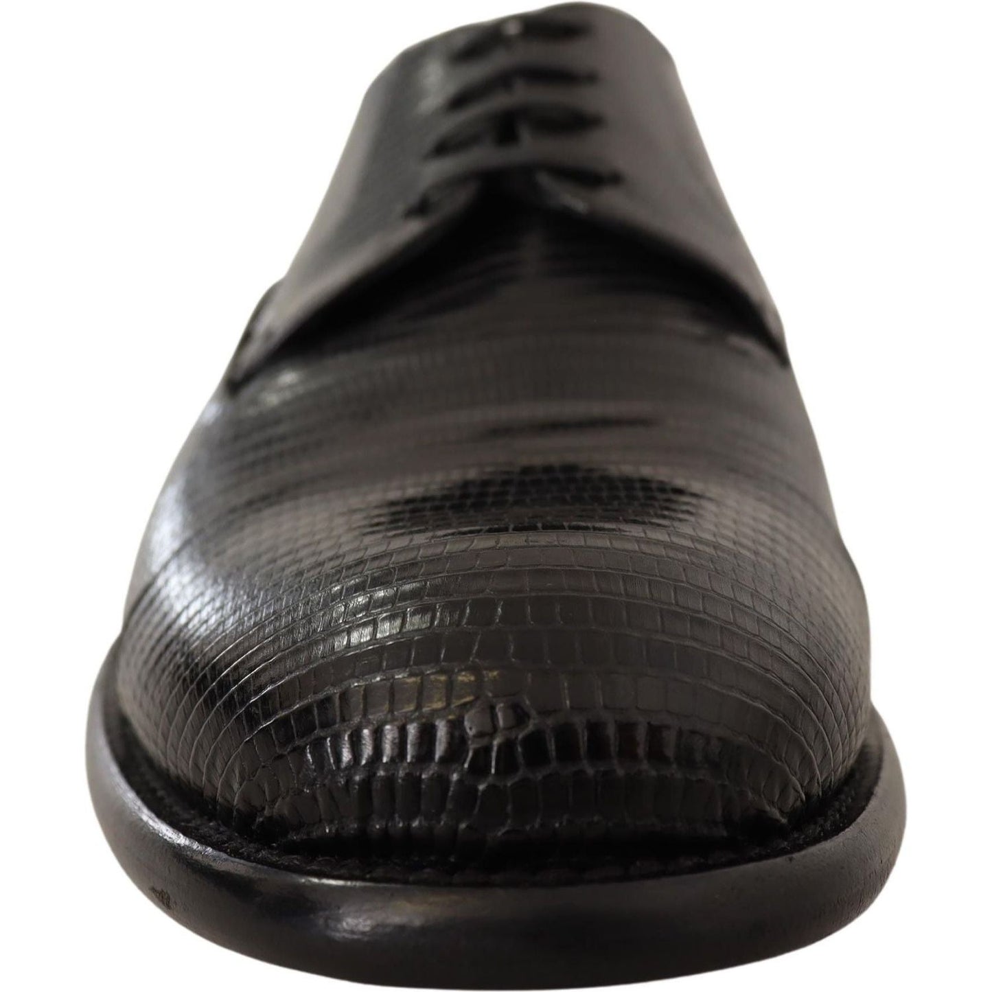 Dolce & Gabbana Elegant Black Lizard Skin Derby Shoes Dress Shoes Dolce & Gabbana Dark Slate Gray