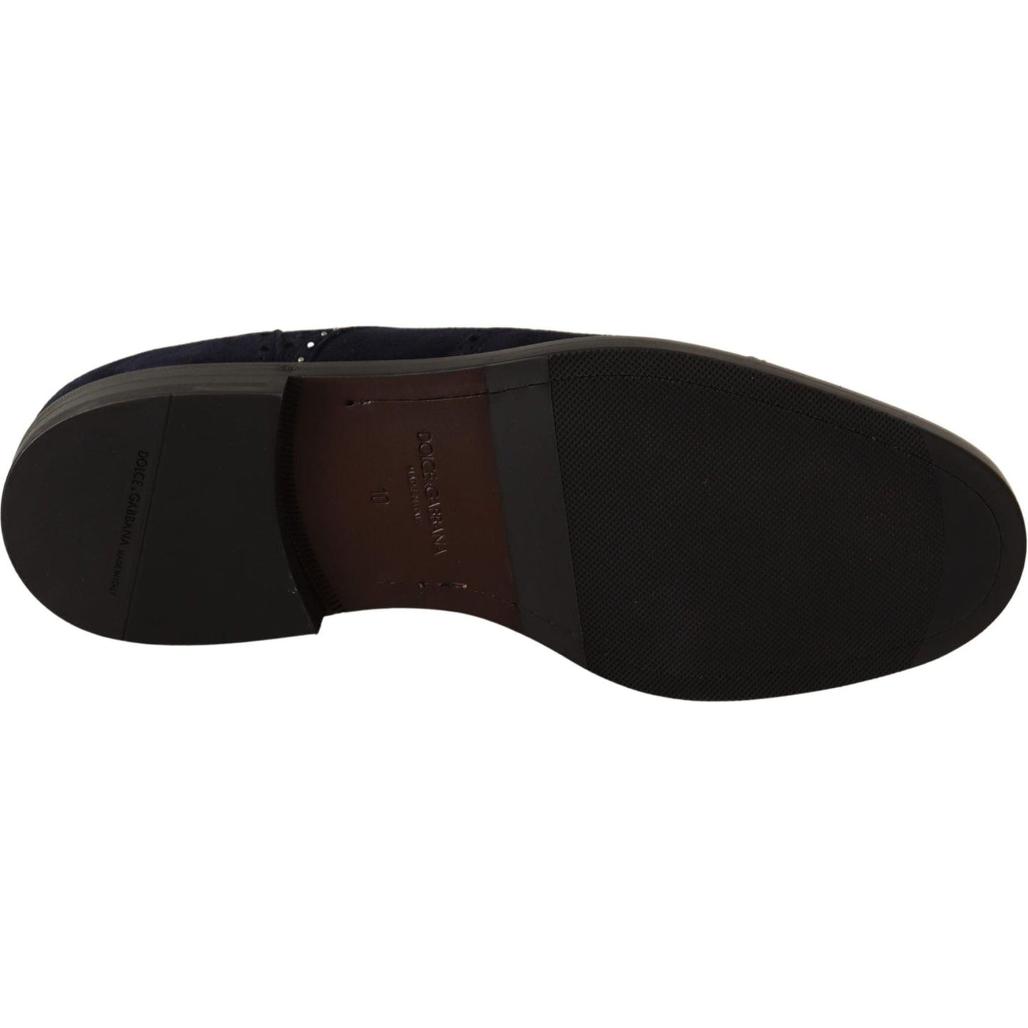 Dolce & Gabbana Elegant Suede Derby Shoes with Silver Studs Dress Shoes Dolce & Gabbana Black