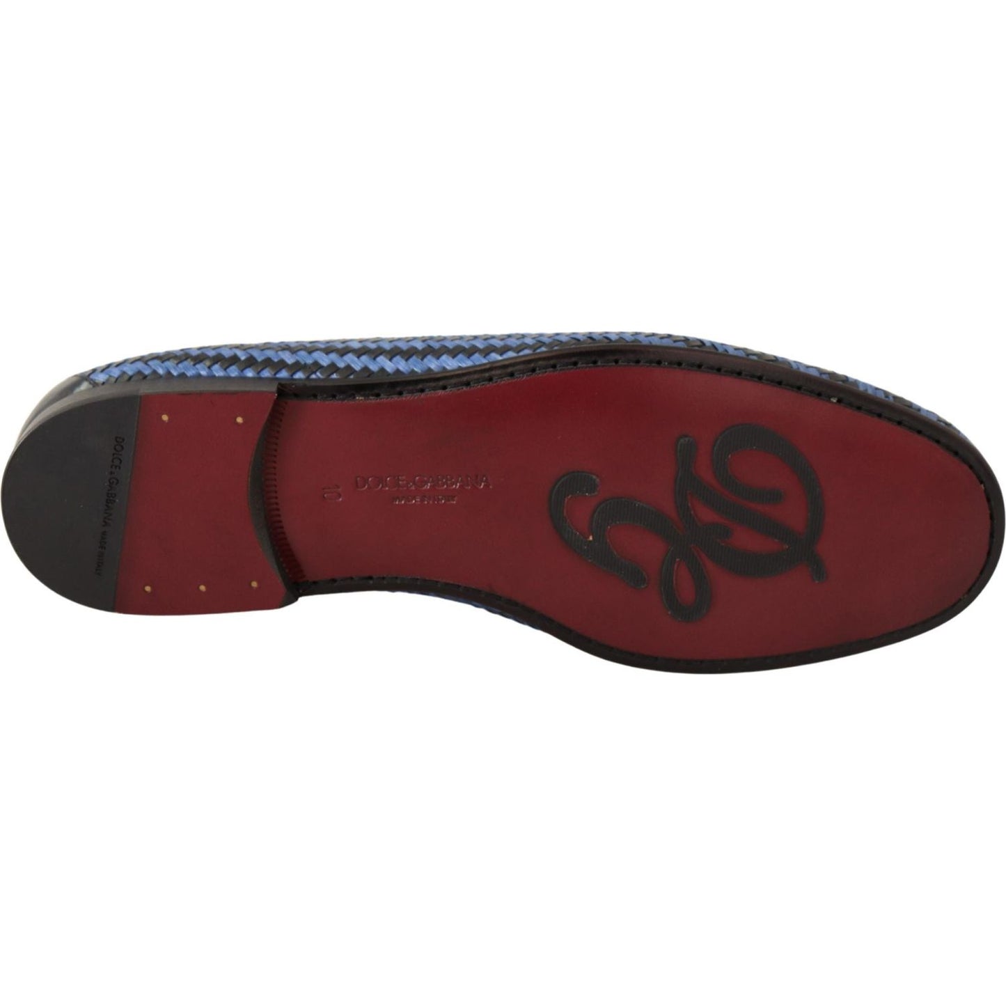 Dolce & Gabbana Elegant Woven Leather Loafers Dolce & Gabbana Dark Slate Gray