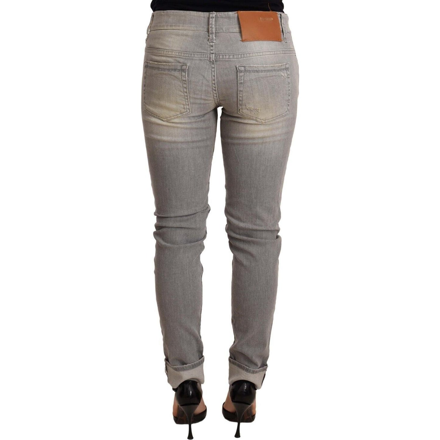 Acht Chic Slim Fit Gray Wash Denim Jeans Jeans & Pants Acht Dim Gray