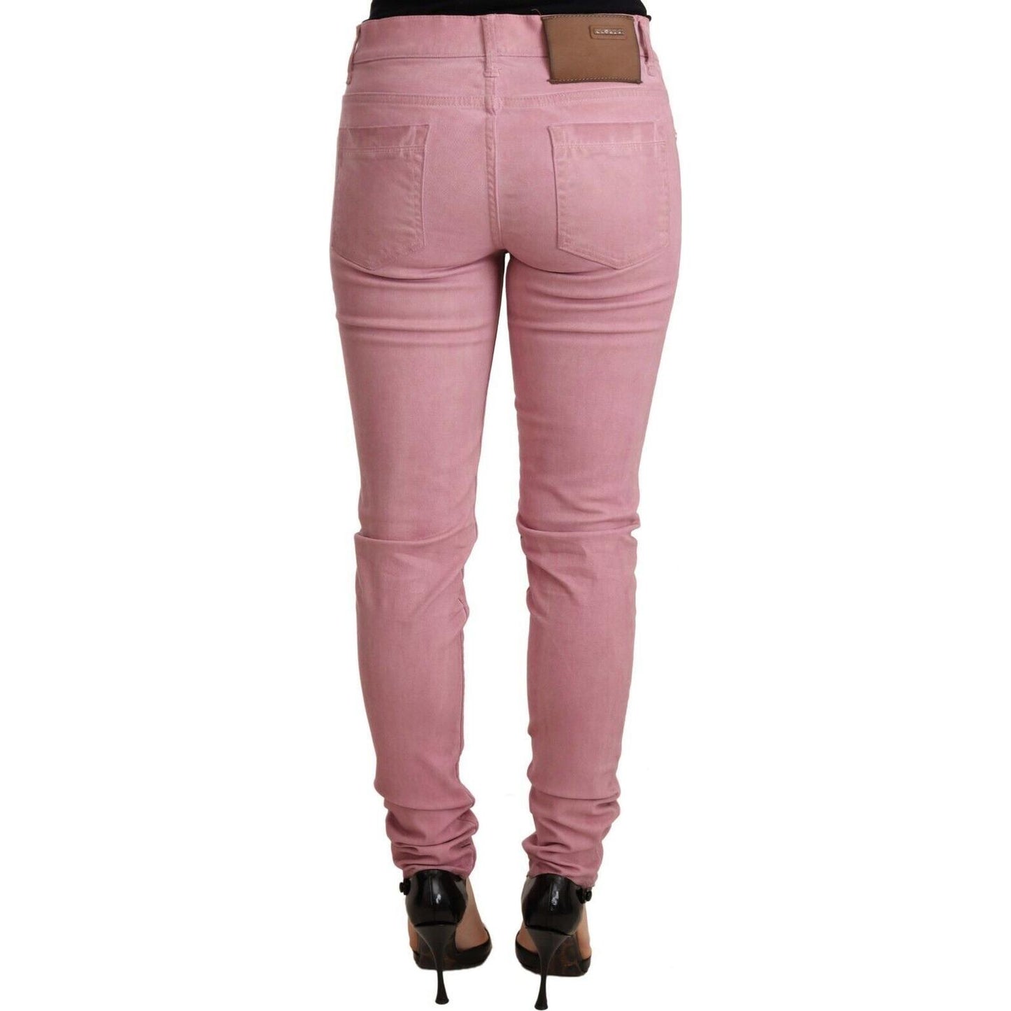 Acht Pink Cotton Slim Fit Women Denim Skinny Pants Jeans & Pants