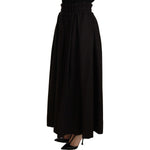 Dolce & Gabbana Black Wool High Waist Maxi PIECE Skirt PAN72106 -40