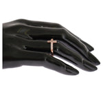 Nialaya Elegant Pink Crystal Encrusted Silver Ring Ring Nialaya Dark Slate Gray