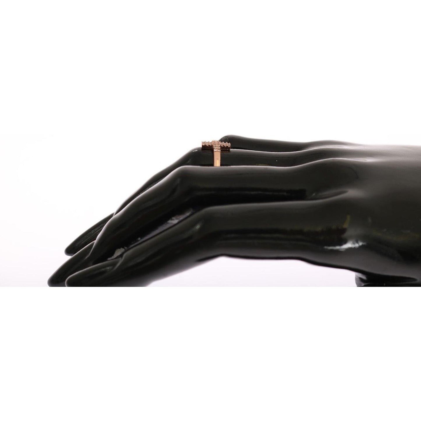 Nialaya Pink Gold 925 Silver Womens Cross CZ Ring Nialaya