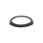 Nialaya Elegant Black Crystal Sterling Silver Ring Ring Nialaya Dim Gray