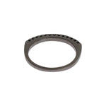 Nialaya Elegant Black Crystal Sterling Silver Ring Ring Nialaya Dim Gray